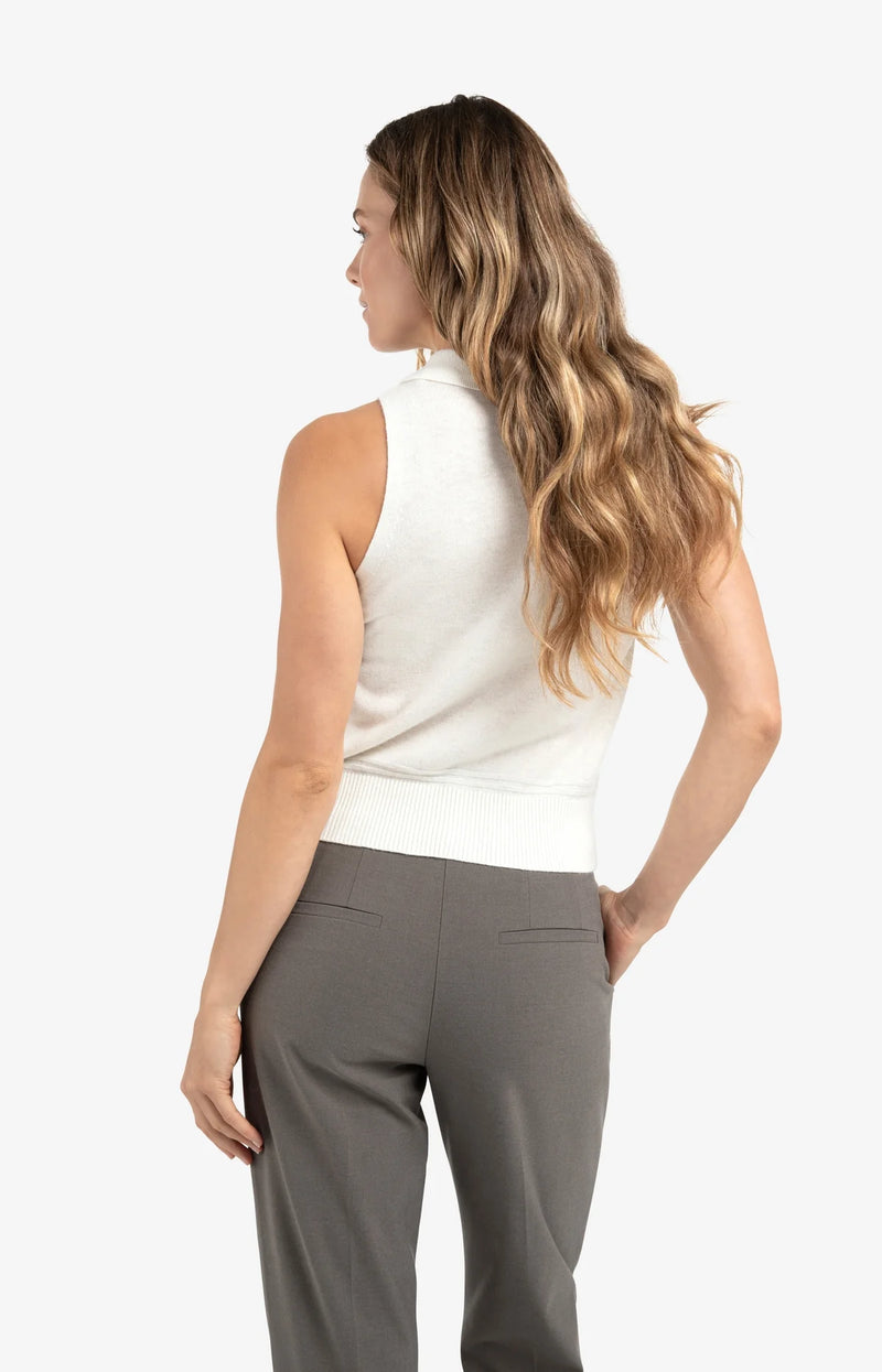 Yaya Sleeveless Cardigan - Early Frost White