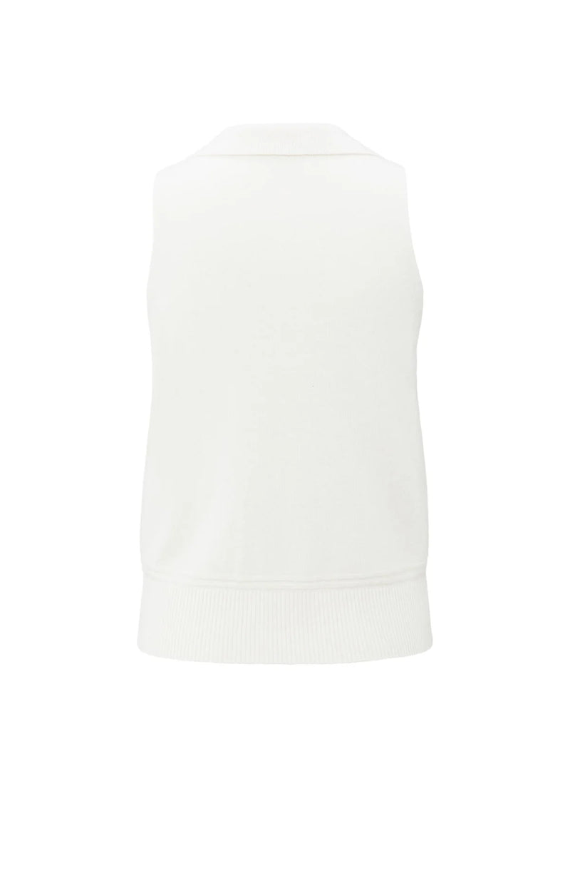 Yaya Sleeveless Cardigan - Early Frost White