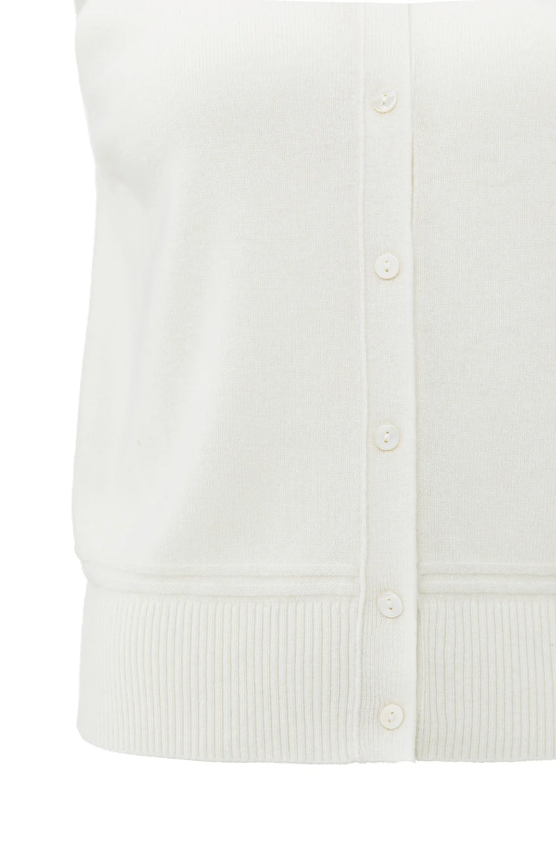 Yaya Sleeveless Cardigan - Early Frost White