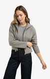 Yaya Zip-up Cardigan - Taupe Grey
