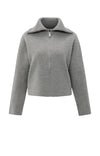 Yaya Zip-up Cardigan - Taupe Grey