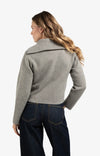 Yaya Zip-up Cardigan - Taupe Grey