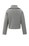 Yaya Zip-up Cardigan - Taupe Grey
