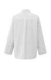 Yaya Striped Oversized Blouse - Early Frost White Dessin
