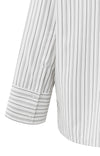 Yaya Striped Oversized Blouse - Early Frost White Dessin