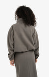 Yaya Balloon Sleeve Sweatshirt - Dark Taupe Grey Melange