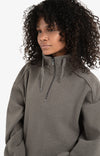Yaya Balloon Sleeve Sweatshirt - Dark Taupe Grey Melange