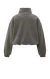Yaya Balloon Sleeve Sweatshirt - Dark Taupe Grey Melange