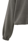 Yaya Balloon Sleeve Sweatshirt - Dark Taupe Grey Melange