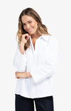 Yaya Soft Blouse with Wide Cuffs - Pure White
