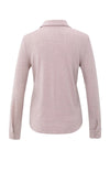 Yaya Jersey Blouse with V-Neck - Shadow Grey Pink Melange