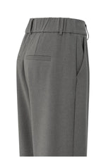 Yaya Trousers with Turn-Ups - Dark Taupe Grey Melange
