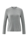 Yaya Heavyweight Jersey Top - Taupe Grey Melange