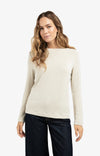 Yaya Heavyweight Jersey Top - Almond Milk Beige Melange