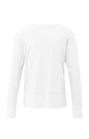 Yaya Top with Woven Hem Accents - Pure White