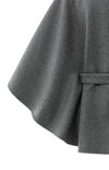 Yaya Soft Woven Poncho With Collar - Dark Night Grey Melange