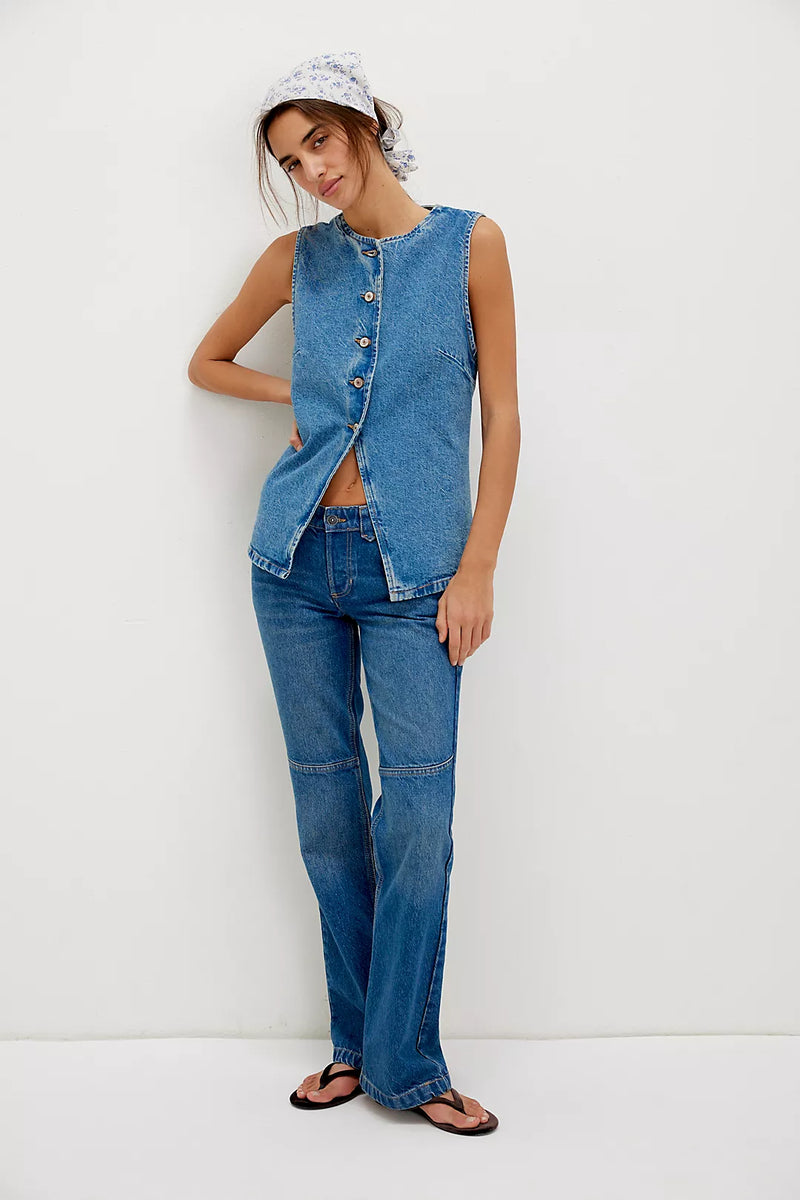 Free People Aimee Denim Vest