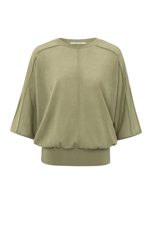Yaya Transparent Sweater - Soft Green
