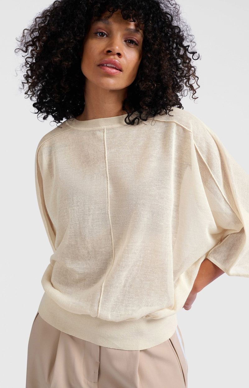Yaya Transparent Sweater - Off White
