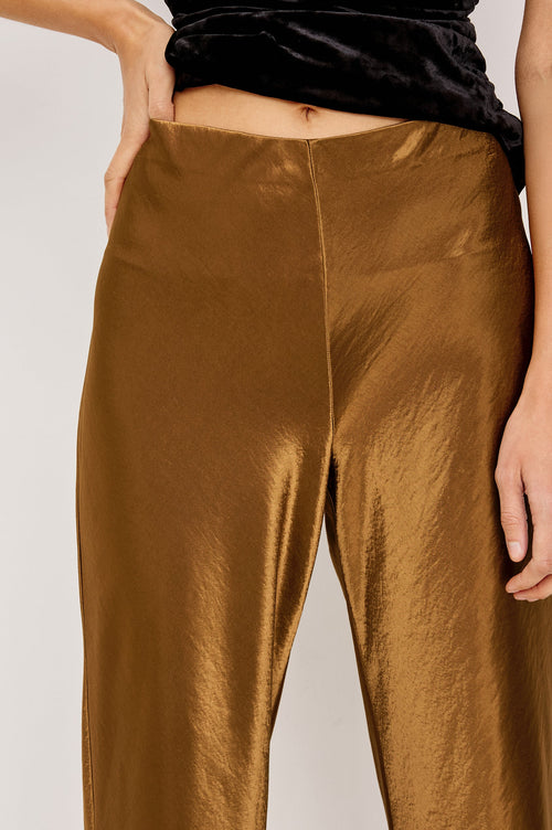 Rails Silvi Satin Wide Leg Pant - Gold