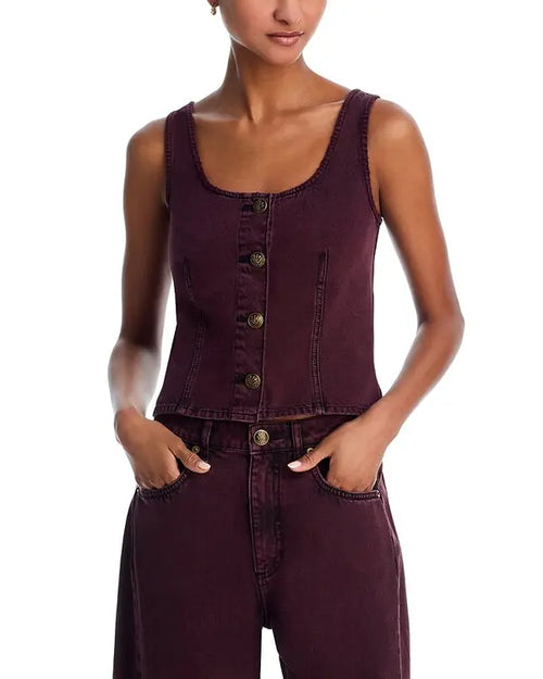 Rag & Bone Burnt Burgundy Poppy Top