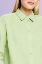 ESPRIT Linen-Cotton Shirt Light Green
