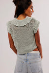 Free People Lilly Crochet Top - Blue