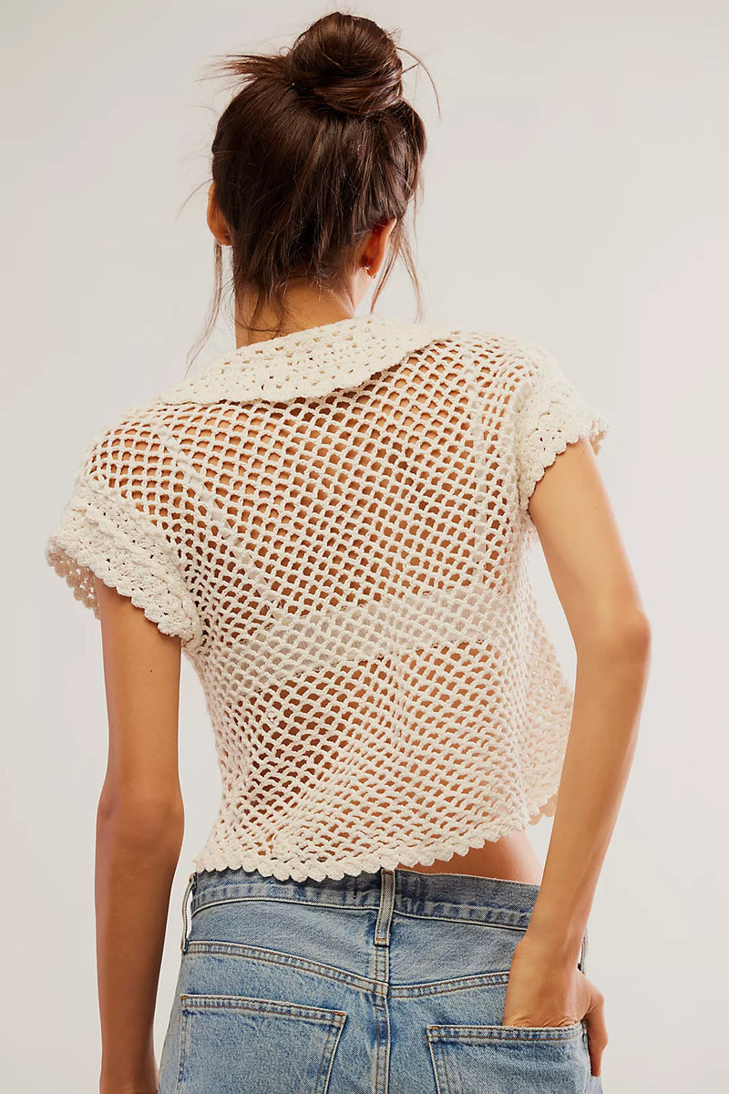 Free People Lilly Crochet Top - White