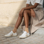 Veja Esplar Logo Leather Extra white Platine