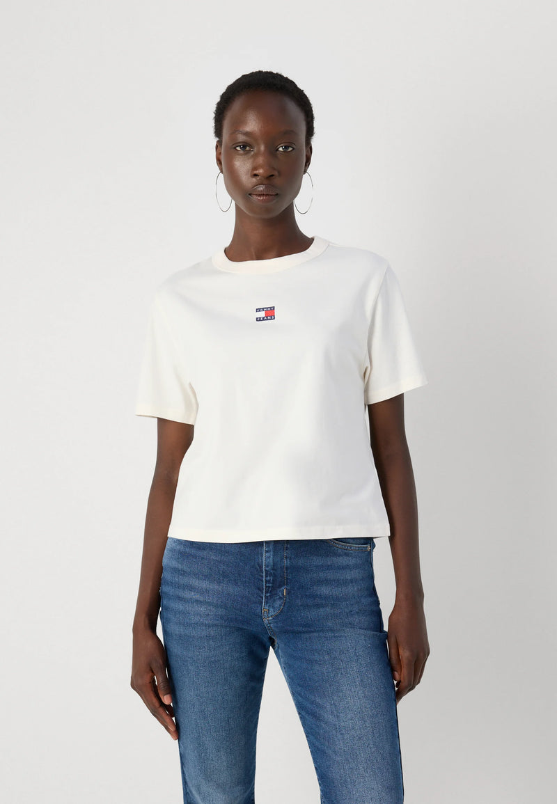 Tommy Jeans Boxy Badge Tee - Ancient White