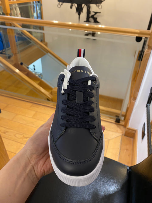 Tommy Hilfiger black leather Trainers