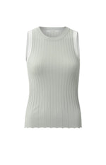 Yaya Ribbed tanktop with contrasting details
