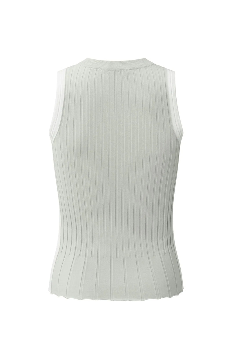 Yaya Ribbed tanktop with contrasting details