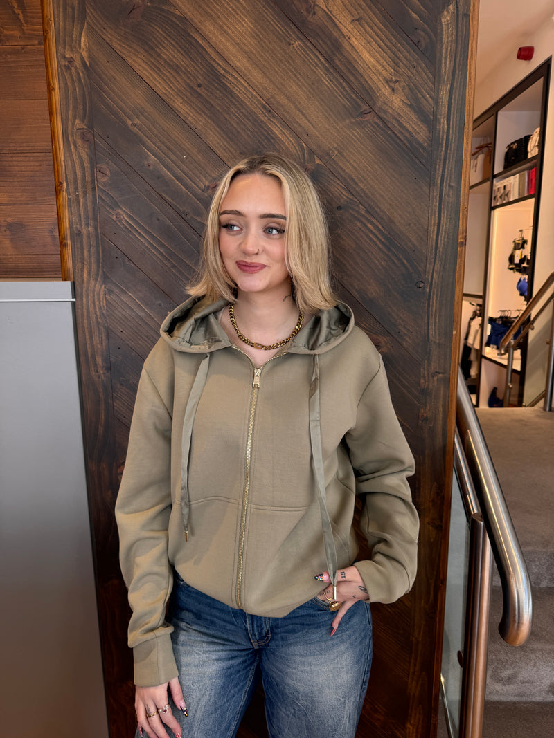 Guess Olive Green Zip-Up Jacket