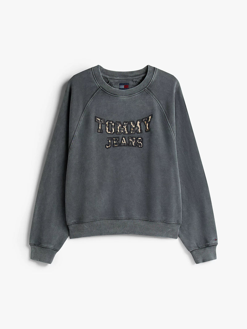 Tommy Jeans Leopard Boxy Varsity Sweater