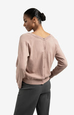 Yaya Double V-Neck Sweater - Blush Pink