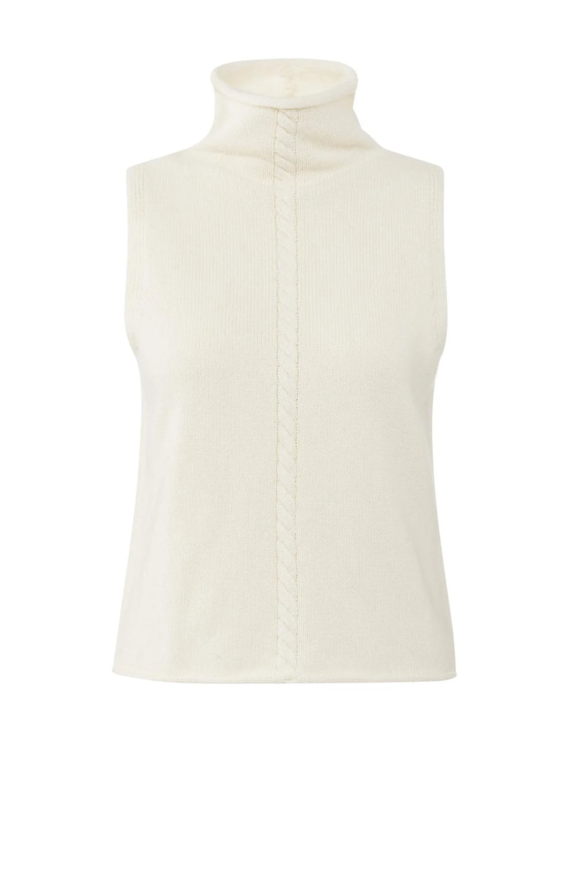 Yaya Sleeveless Sweater - Off White Knit