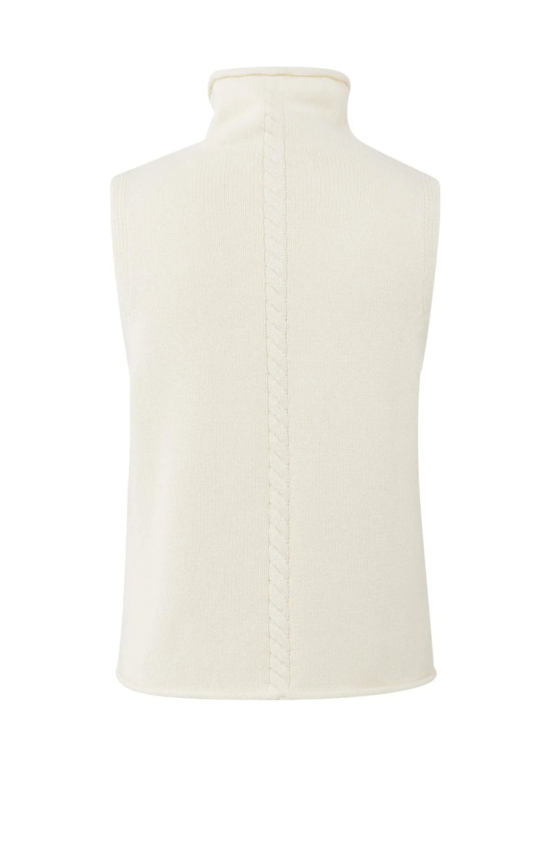 Yaya Sleeveless Sweater - Off White Knit