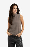 Taya Sleeveless Sweater - Brown Melange