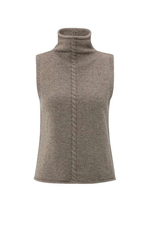 Taya Sleeveless Sweater - Brown Melange