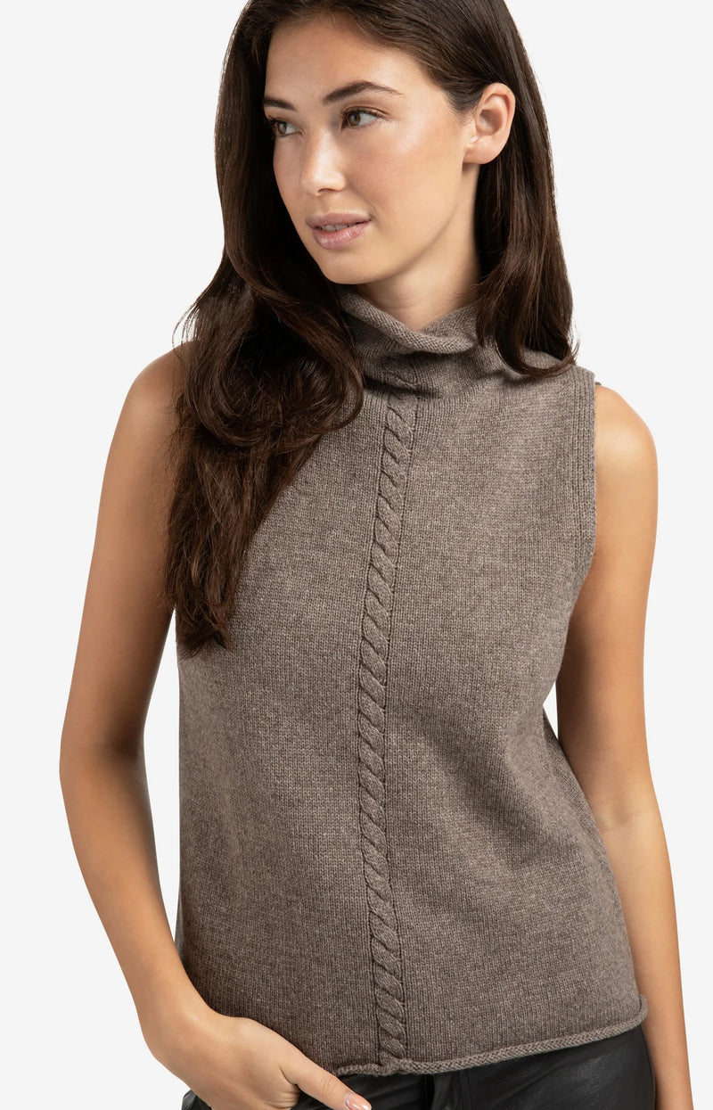 Taya Sleeveless Sweater - Brown Melange