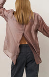 Yaya Sheer Blouse With Backslit - blush pink