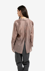 Yaya Sheer Blouse With Backslit - blush pink