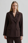Second Female Fique Fitted Blazer - Chocolate Plum