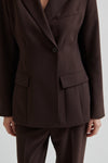 Second Female Fique Fitted Blazer - Chocolate Plum