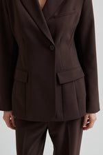 Second Female Fique Fitted Blazer - Chocolate Plum