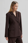 Second Female Fique Fitted Blazer - Chocolate Plum