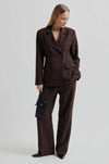 Second Female Fique Fitted Blazer - Chocolate Plum