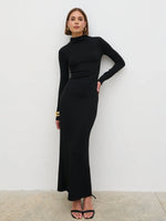 Pretty lavish Mabel High Neck Jersey Maxi Dress-black