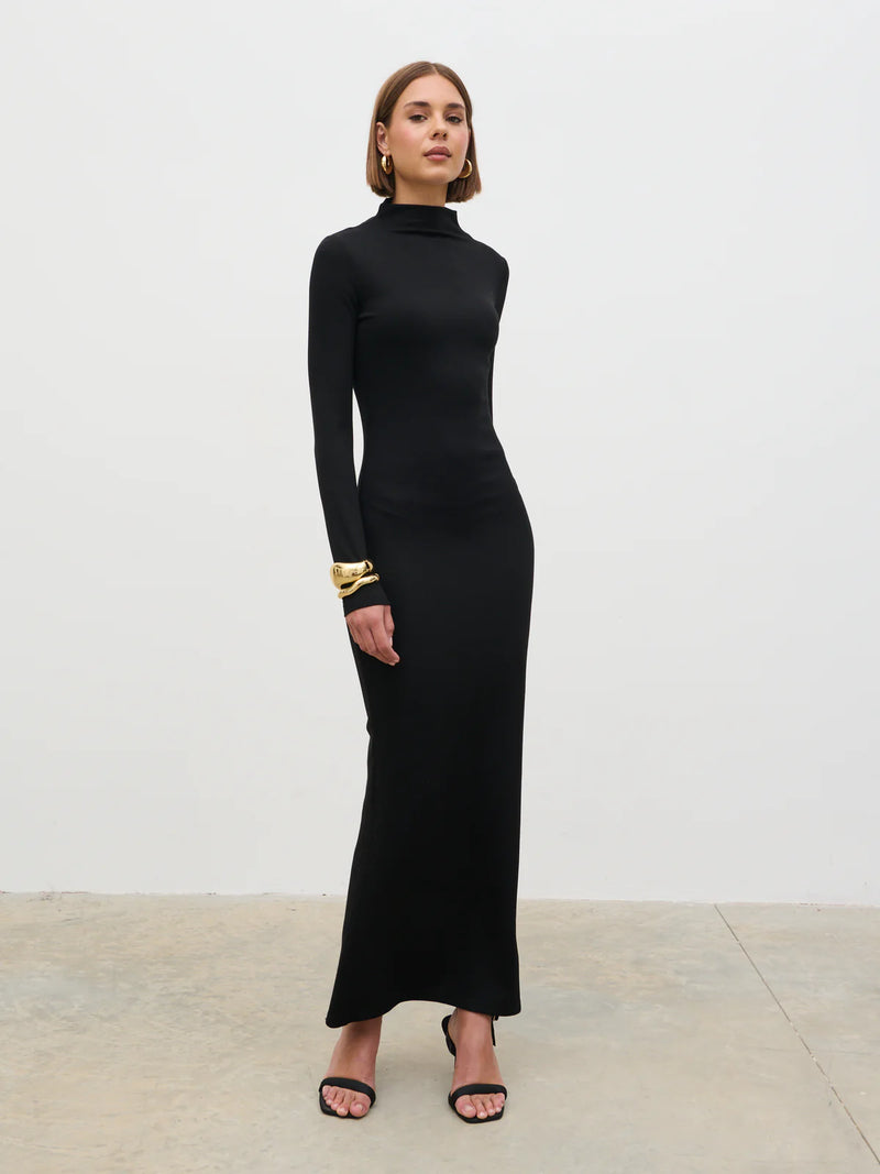Pretty lavish Mabel High Neck Jersey Maxi Dress-black